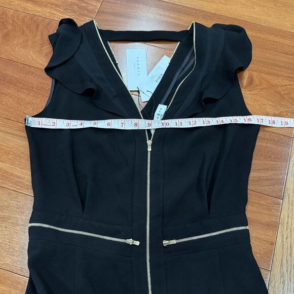 NWT Sandro Paris Roucoule Exposed Zipper Flutter Sleeve Dress size 2 - Picture 10 of 15